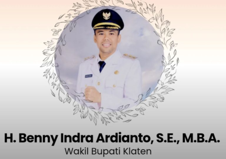 Kabupaten Klaten berduka. Wakil Bupati Benny Indra Ardianto mengembuskan napas terakhir.